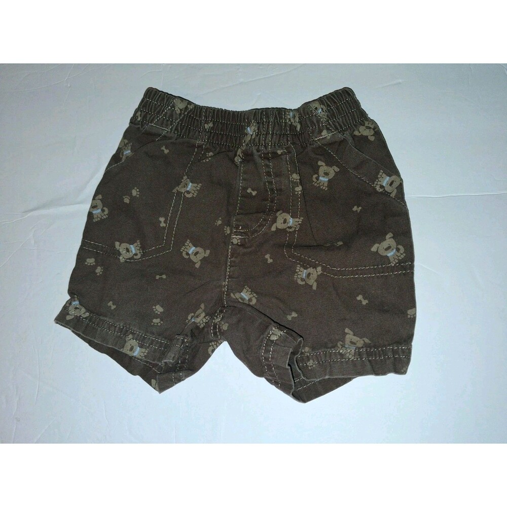 Jumping Beans Baby Brown Dog Print Shorts 6-9M 100% Cotton
